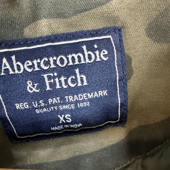Abercrombie & Fitch Men’s Camo Military Field Jacket XS Army Green Cotton Lined - Picture 8 of 9